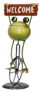 ProGarden Zahradní kovová figurka Welcome Frog, 36 cm, zelená