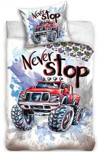 Bavlněné ložní povlečení Monster Truck - Never Stop - 100% bavlna Renforcé - 70 x 90 cm + 140 x 200 cm
