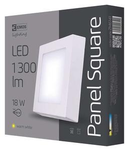 Emos LED panel 225x225, přisazený bílý, 18W teplá bílá
