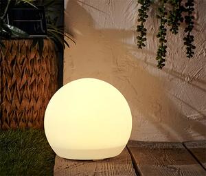 Zahradní solární LED lampa / Ø 30 cm / bílá