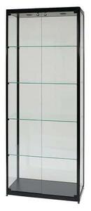 Manutan Expert Skleněná produktová vitrína Manutan, 200 x 80 x 40 cm, stříbrná