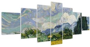 Obraz - Vincent van Gogh, Wheat Field with Cypresses, reprodukce (210x100 cm)