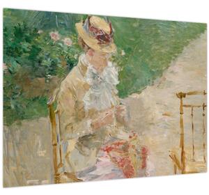 Obraz - Berthe Morisot French, Young Woman Knitting, reprodukce (70x50 cm)