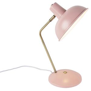 Retro stolní lampa růžová s bronzem - Milou