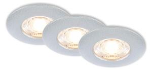BRI 7606034 3ks sada LED vestavné svítidlo, 6,5 cm, 3,6W, 350lm matný chrom - BRILONER