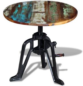 Odkládací stolek masivní recyklované dřevo litina 60x(42–63) cm