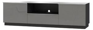 Komoda modulowa RTV dvoudveřová se zásuvkou i wneka Helio 40 - Černý / šedý Sklo