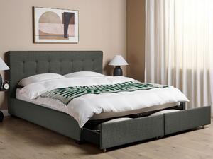 Čalouněná postel 180 x 200 cm s úložným prostorem tmavě šedá LA ROCHELLE