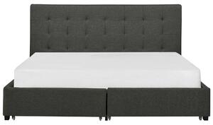 Čalouněná postel 180 x 200 cm s úložným prostorem tmavě šedá LA ROCHELLE