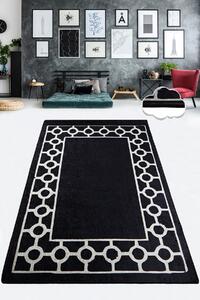 Conceptum Hypnose Kusový koberec Bague - Black, Černá, Bílá Rozměr koberce: 80 x 120 cm