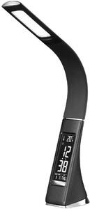 Stolní lampa IMMAX Leather Black s displejem, černá 08947L