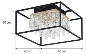 Stropní svítidlo Lucande Kassi LED 3 000K, stmívatelné, křišťálová optika