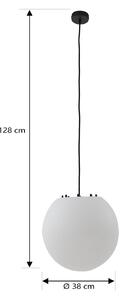 Venkovní závěsné svítidlo Lindby Alea, bílé, plast, Ø 38 cm