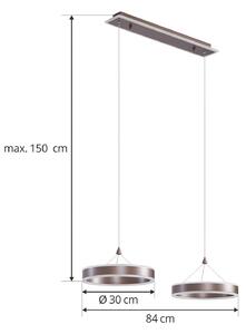 Lucande Kolo LED závěsné svítidlo, 2 světla, káva, stmívatelné