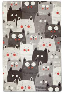 Conceptum Hypnose Kusový koberec Cats Gray Djt, Vícebarevná Rozměr koberce: 80 x 150 cm