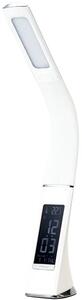 Stolní lampa IMMAX Leather White s displejem, bílá 08949L