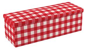 Čalouněná skříň barva červená látka vzorované
