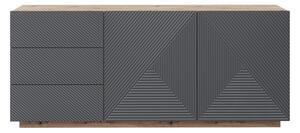 Komoda Asha 167 cm - dub artisan / rivier stone mat