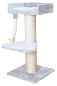 Škrabadlo pro kočky EmaHome CT-1215-LG / Deluxe / výška 121,5 cm / sisalové lano / světle šedá/přírodní