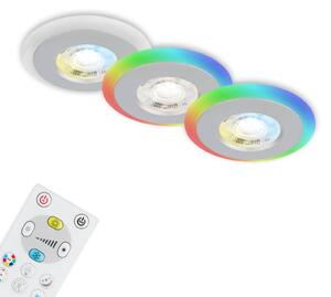BRI 7040-034 LED vestavná svítidla sada, pr.8,4 cm, 3x LED, 5 W, 460 lm, matný chrom - BRILONER