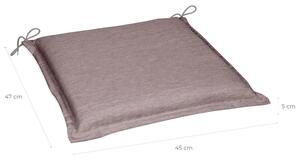 GO-DE Textil Sada zahradních podsedáků Uni (šedohnědá, polštářek, 5 cm, 2 kusy) (100316826040)