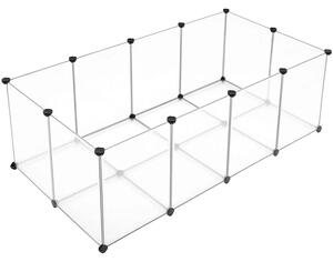Klec pro malá domácí zvířata se spodní částí, 20 panelů, transparentní
