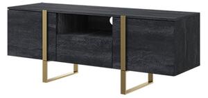 TV stolek Verica 150 cm s výklenkem - charcoal / zlaté nožky