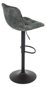 Židle barová zelená sametová látka AUB-711 GRN4