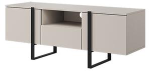 TV stolek Verica 150 cm s výklenkem - kašmírová / černé nožky