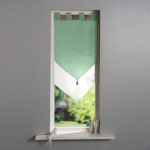 Blancheporte Dvojitá vitrážová záclonka do špičky zelená/bílá 45x90 cm