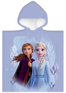 Dětské / dívčí plážové pončo - osuška s kapucí Ledové království - Frozen - motiv Anna a Elsa - 100% bavlna - 55 x 110 cm