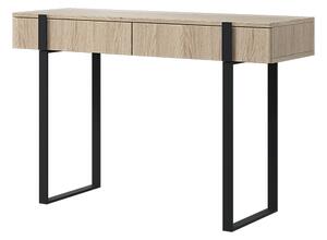 Moderní konzolový stolek /Toaletní stolek Verica - dub piškotový / černé nožky