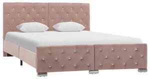 Rám postele růžový samet 140 x 200 cm