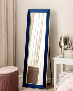 Sametové stojací zrcadlo 50 x 150 cm modré LAUTREC