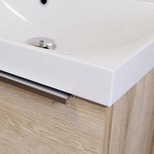 Mereo, Mailo, koupelnová skříňka 61 cm, bílá, dub, antracit, CN510SB