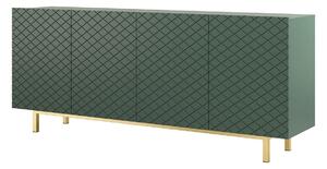 Komoda Scalia II 4D 190 cm - labrador mat / zlatý podstavec