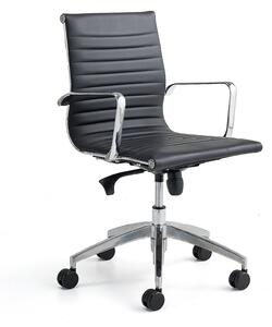 AJ Produkty Kancelářská židle SALFORD, nízké opěradlo, umělá kůže, černá