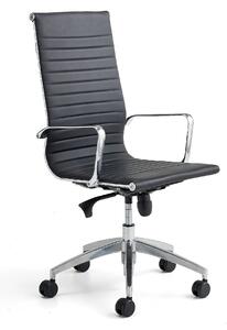AJ Produkty Kancelářská židle SALFORD, vysoké opěradlo, umělá kůže, černá