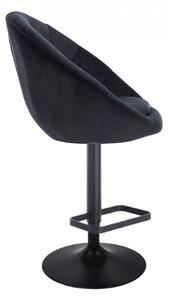 LuxuryForm Barová židle VERA VELUR na černém talíři - černá