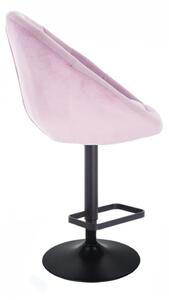 LuxuryForm Barová židle VERA VELUR na černém talíři - fialový vřes