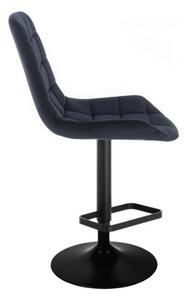 LuxuryForm Barová židle PARIS VELUR na černém talíři - černá