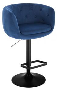 Barová židle MONTANA VELUR na černém talíři - modrá