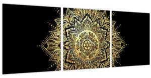 Obraz - Mandala bohatství (s hodinami) (90x30 cm)