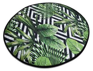 Conceptum Hypnose Kusový koberec Tropic - Green, Vícebarevná Rozměr koberce: 100 cm KRUH