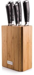 G21 Sada nožů Gourmet Stone 5 ks + bambusový blok 6002238