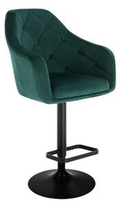 LuxuryForm Barová židle ANDORA VELUR na černém talíři - zelená