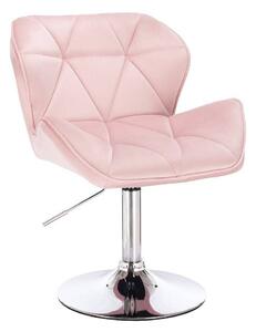LuxuryForm Židle MILANO VELUR na stříbrném talíři - světle růžová