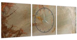 Obraz - Texturovaná abstrakce (s hodinami) (90x30 cm)