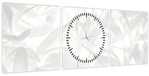 Obraz - Okvětní lístky (s hodinami) (90x30 cm)