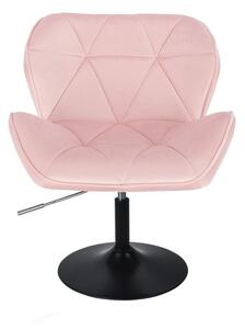 LuxuryForm Židle MILANO VELUR na černém talíři - světle růžová